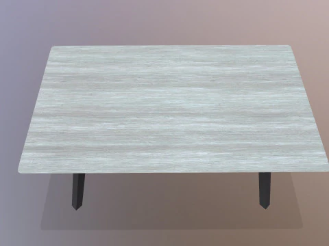 Wooden Table Low-poly 3D Model