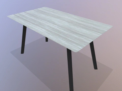 Wooden Table Low-poly 3D Model