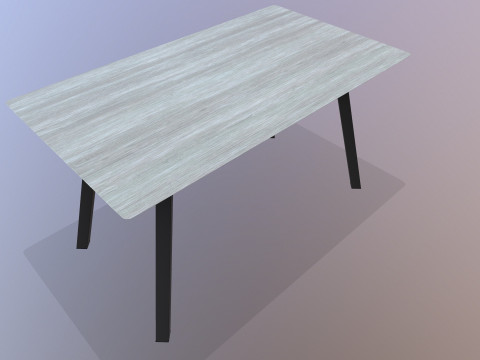 나무 테이블 로우 폴리 3D 모델