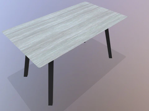 Wooden Table Low-poly 3D Model