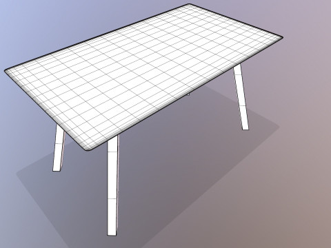 나무 테이블 로우 폴리 3D 모델