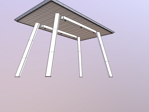 나무 테이블 로우 폴리 3D 모델
