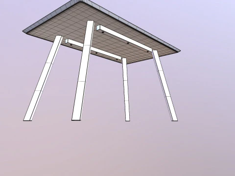 Wooden Table Low-poly 3D Model