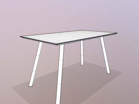 나무 테이블 로우 폴리 3D 모델