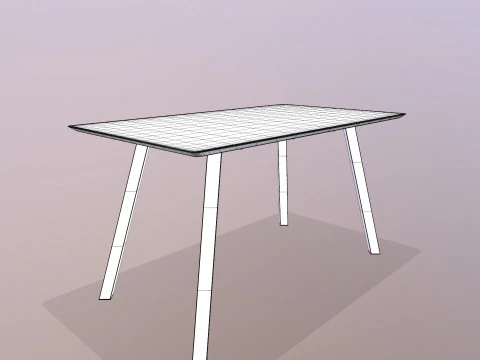 Wooden Table Low-poly 3D Model