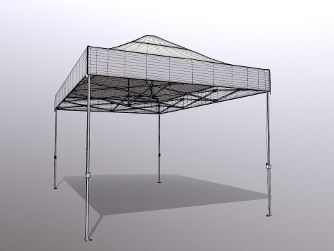 Палатка с навесом 3D Модель
