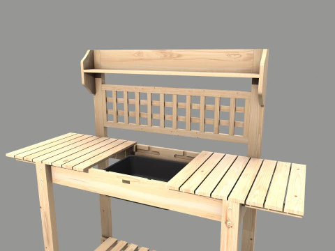 Garden Potting Bench 3D Model