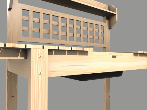 Garden Potting Bench 3D Model