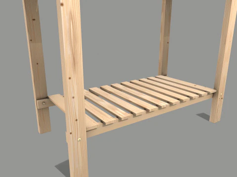 Garden Potting Bench 3D Model