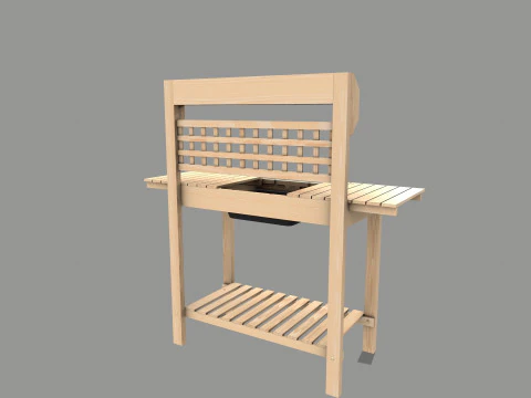 Garden Potting Bench 3D Model