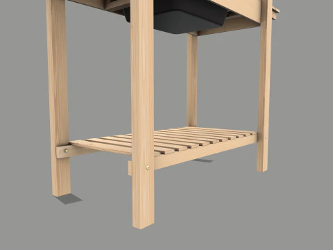 Garden Potting Bench 3D Model