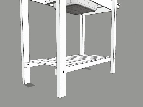 Garden Potting Bench 3D Model