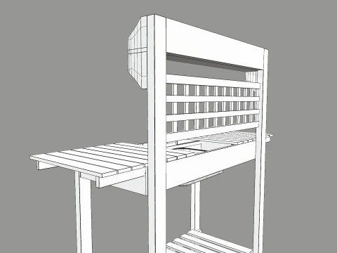 Garden Potting Bench 3D Model