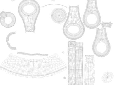 Auriculares inal&aacute;mbricos Modelo 3D