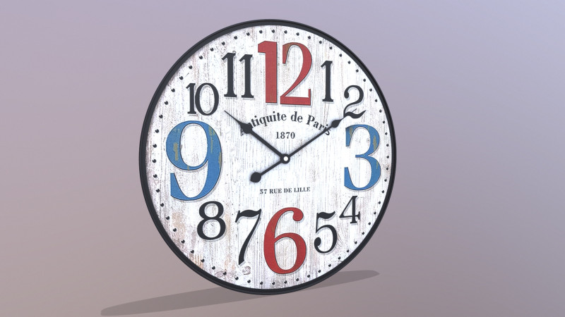 Jam Dinding Model 3D .c4d .max .obj .3ds .fbx .stl .blend 