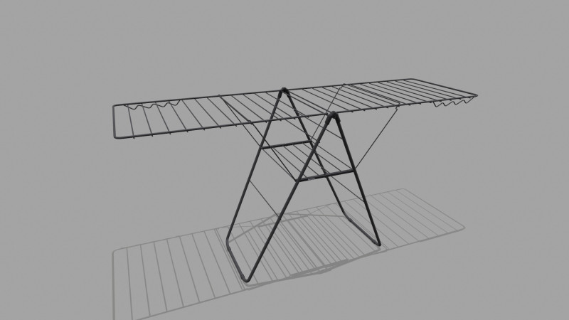 Cloth Drying Stand 3D Model .c4d .max .obj .3ds .fbx .stl .blend 