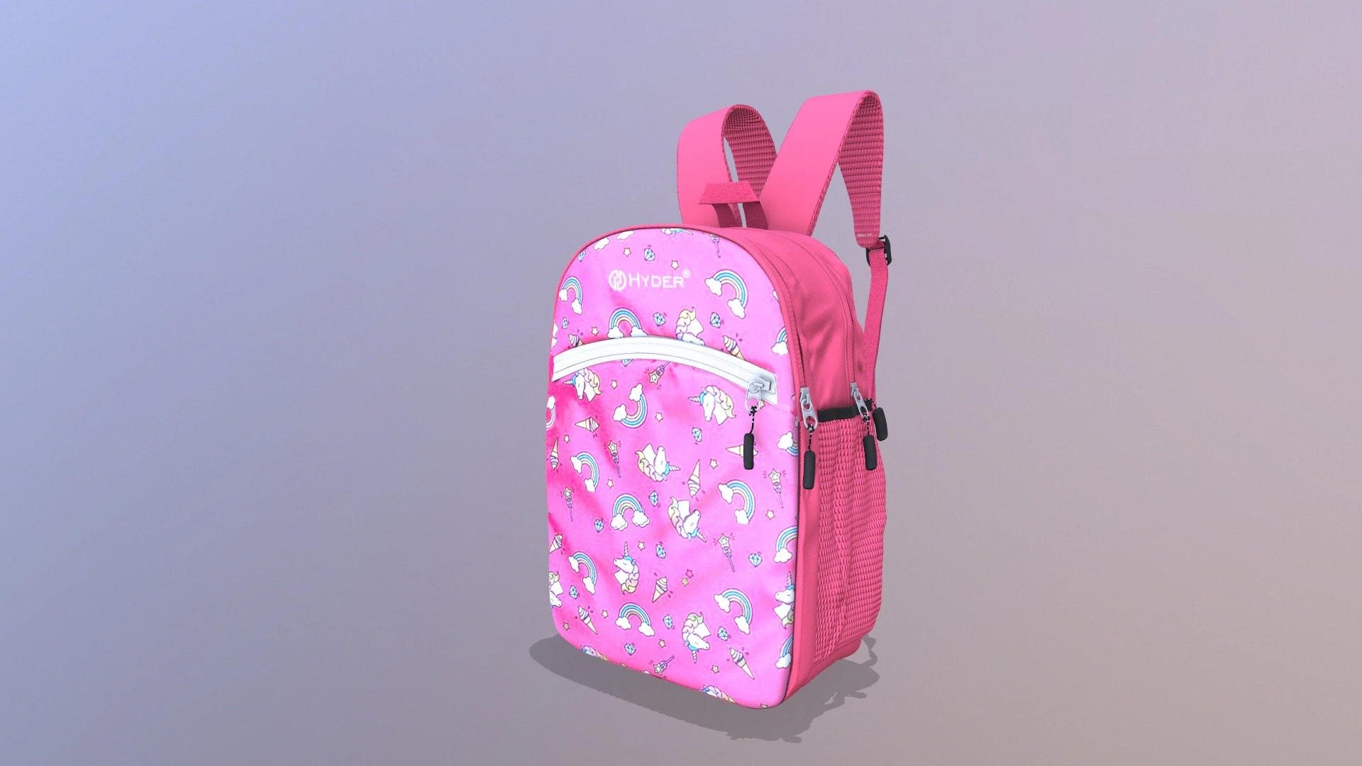 School Bag 3D Model .c4d .max .obj .3ds .fbx .stl .blend 