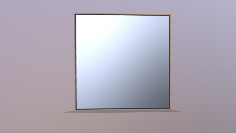 Mirror in Steel Frame 3D Model .c4d .max .obj .3ds .fbx .stl .blend 