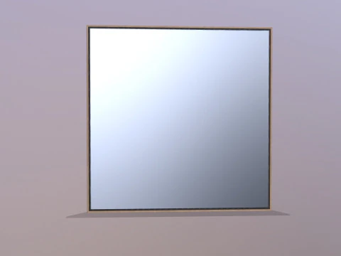 Mirror in Steel Frame 3D Model