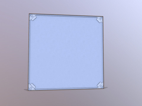 Mirror in Steel Frame 3D Model