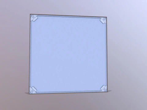 Mirror in Steel Frame 3D Model
