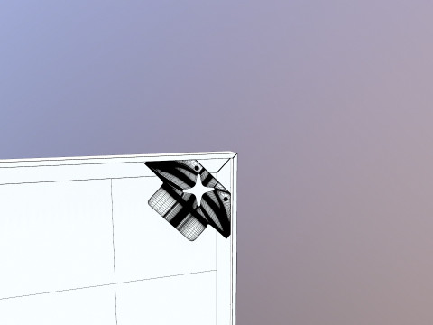 Mirror in Steel Frame 3D Model