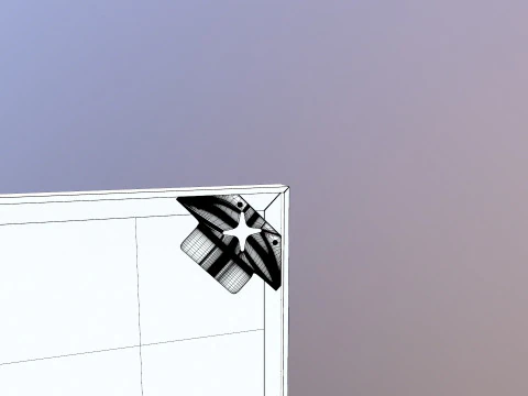 Mirror in Steel Frame 3D Model