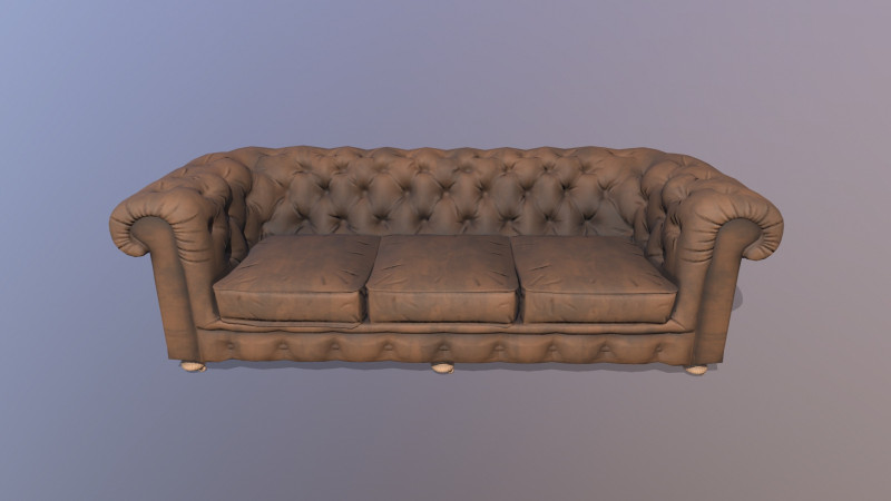 Диван 3D Модель .c4d .max .obj .3ds .fbx .stl .blend 