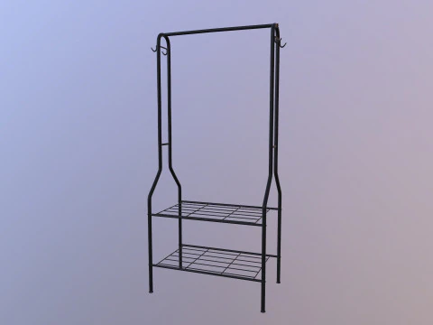 Ayakkabılık Depolamalı Elbise Askısı 3D Model