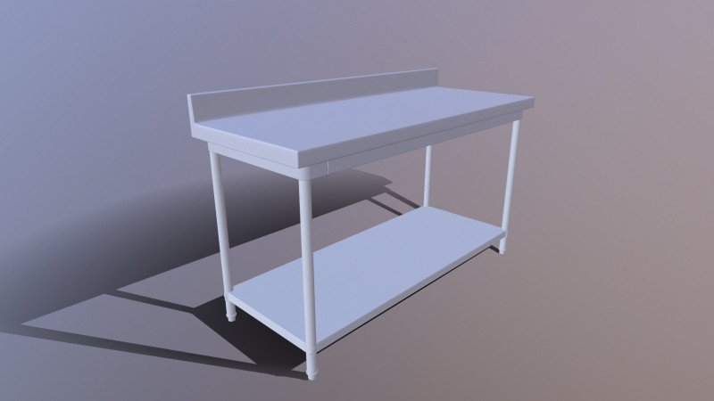 Stainless Steel Table 3D Model .c4d .max .obj .3ds .fbx .stl .blend 