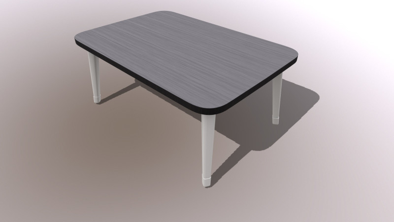 Wooden Computer Desk 3D Model .c4d .max .obj .3ds .fbx .stl .blend 