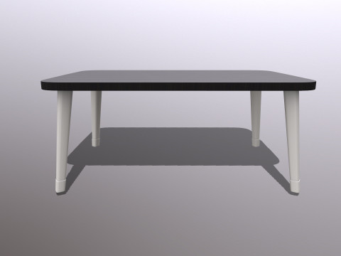 Wooden Computer Desk 3D Model