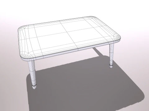 Wooden Computer Desk 3D Model