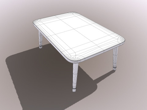 Wooden Computer Desk 3D Model