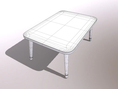 Wooden Computer Desk 3D Model