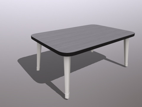 Wooden Computer Desk 3D Model