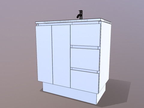 Vanit&eacute; de salle de bain Modèle 3D