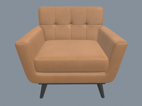 Kursi Berlengan Kain Teal Model 3D