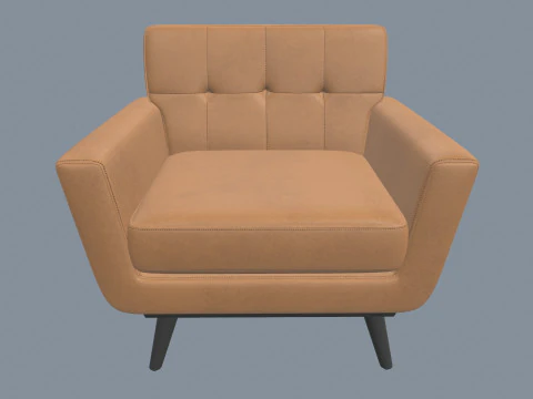 Fabric Armchair Teal 3D Model
