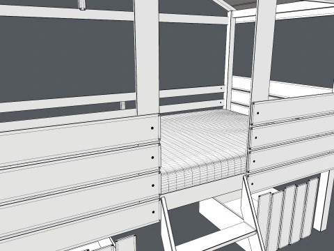 Baby cot 3D 3D Model