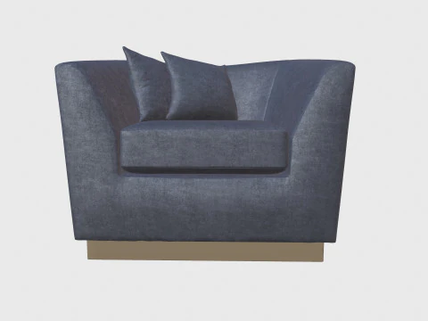 Угольно-серый диван 3D Модель