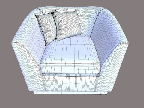 Угольно-серый диван 3D Модель