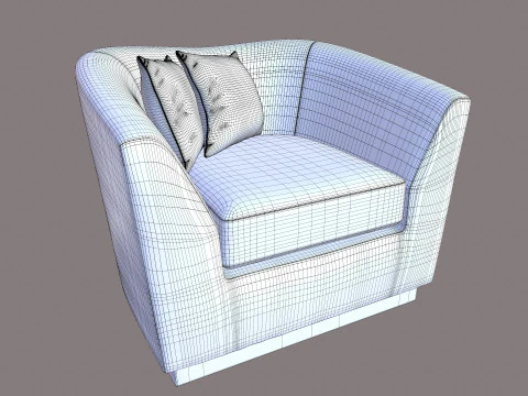 Угольно-серый диван 3D Модель