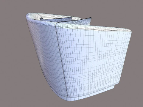 Угольно-серый диван 3D Модель