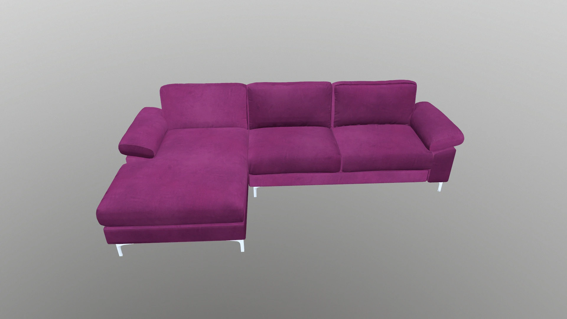 L Shape 5 Seater Velvet Luxury Sofa 3D Model .c4d .max .obj .3ds .fbx .stl .blend 