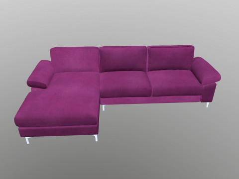 L Şekil 5 Kişilik Kadife L&uuml;ks Kanepe 3D Model