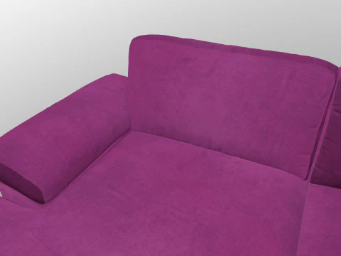 L Shape 5 Seater Velvet Luxury Sofa 3D Model