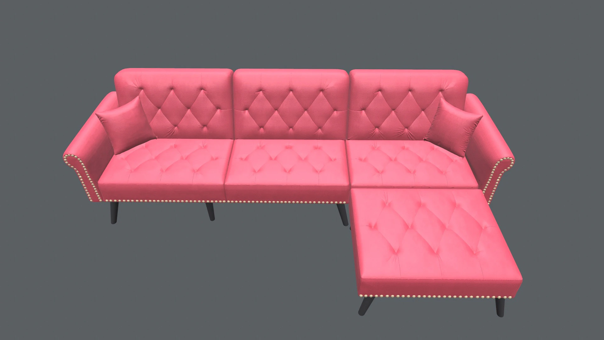 Sleeper Sofa 4-Seater Loveseat 3D Model .c4d .max .obj .3ds .fbx .stl .blend 