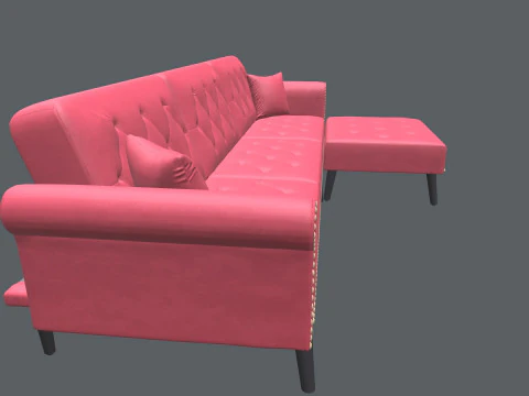 Sleeper Sofa 4-Seater Loveseat 3D Model