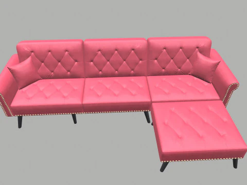Sleeper Sofa 4-Seater Loveseat 3D Model